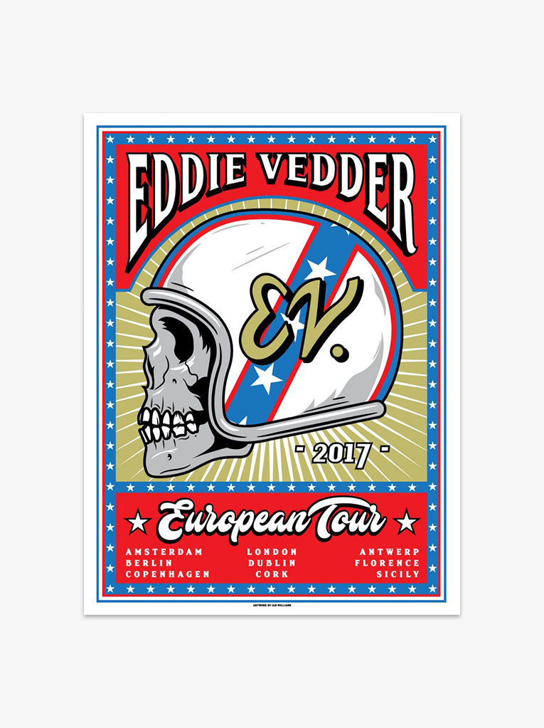 Eddie Vedder 2017 European Tour Poster